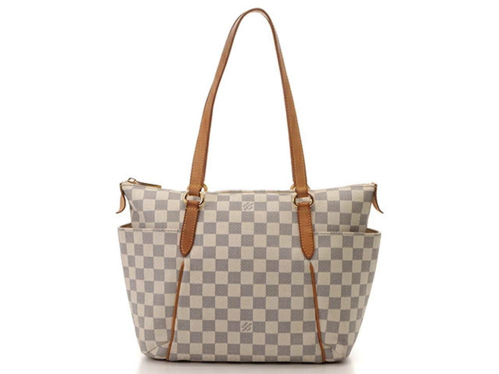 LOUIS VUITTON Tote Bag Totally Damier Azur White